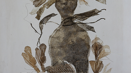 "Ձկնորս" "Էկոլոգիա" շարքից, 1990, մոնոտիպիա, 81x60 սմ